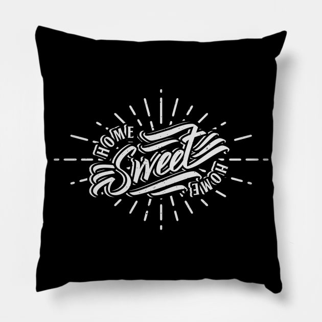 home sweet home vintage typography Pillow by amranadam