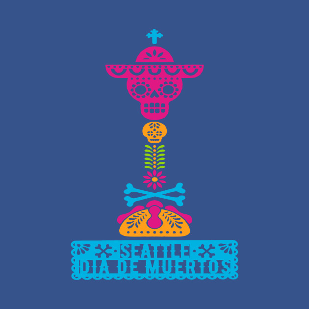 Disover Calavera Space Needle - Day Of The Dead - T-Shirt