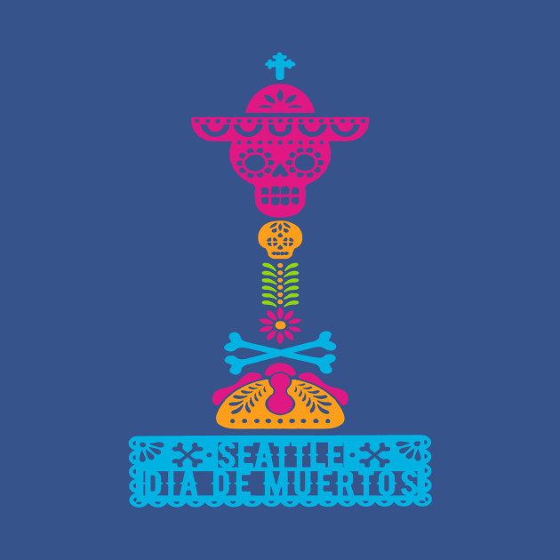 Discover Calavera Space Needle - Day Of The Dead - T-Shirt