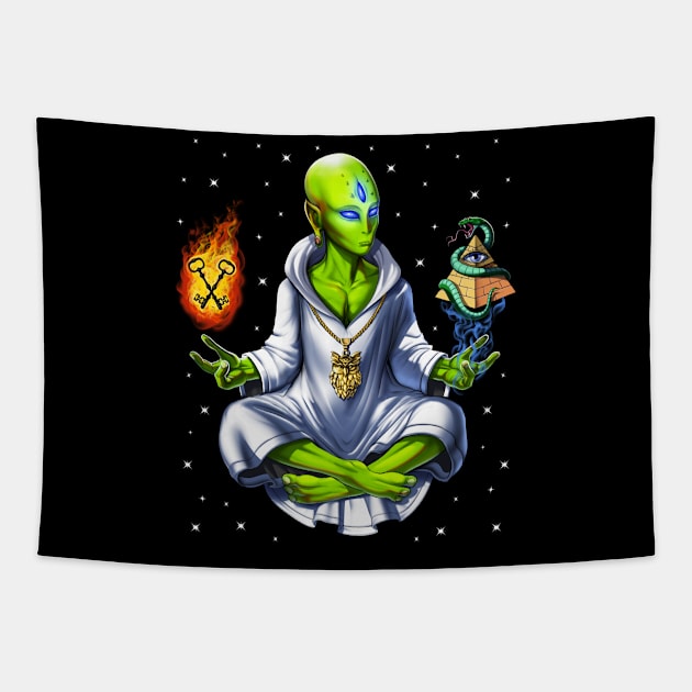 Alien Illuminati Conspiracy Tapestry by underheaven