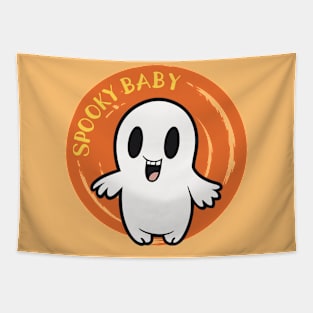 Spooky Ghost Baby Smiling Tapestry