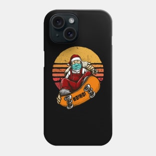 Ho! Ho! Ho!. Funny Christmas Lovers T-shirt Santa Claus Skateboard With Mask Phone Case