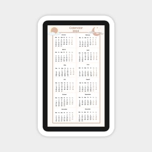 2024 Calendar - student Stickers Pack Collection Magnet