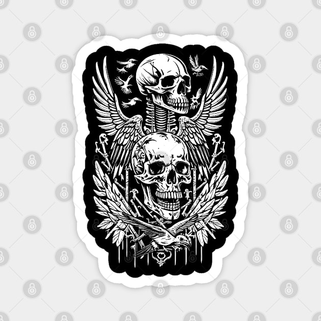 Skull and Wings Magnet by DeathAnarchy