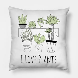 I Love Plants (dark) Pillow