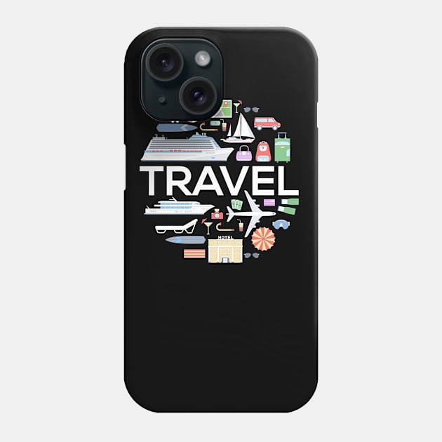 Travel Concept Doodle Phone Case by Mako Design 