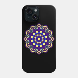 Blue and yellow yoga and meditation flower Phone Case