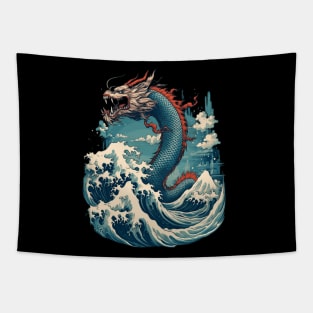 Japanese Epic Sea Dragon Tapestry