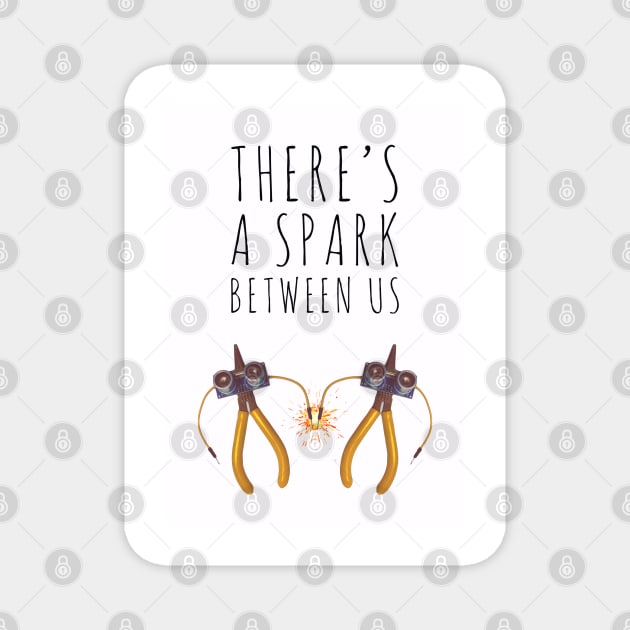 A Spark Between Us - Valentine’s Day/ Anniversary Greeting Card  for girl/boyfriend, wife/husband, partner, children, or loved one - Great for stickers, t-shirts, art prints, and notebooks too Magnet by cherdoodles