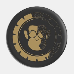 Doctor Bonobo Low-Poly (golden) Pin