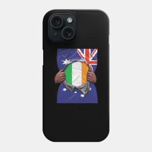 Ireland Flag Australian Flag Ripped - Gift for Irish From Ireland Phone Case