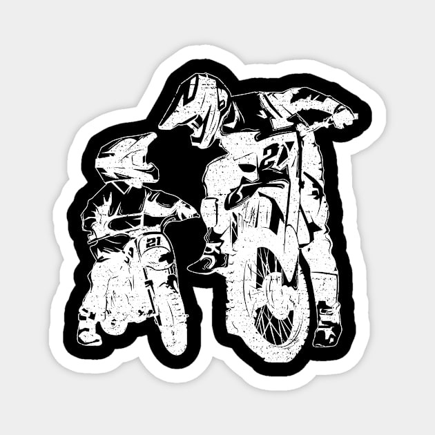 Dirt Bike Dad Motocross Motorcycle Biker Father Kids Gift Magnet by paola.illustrations
