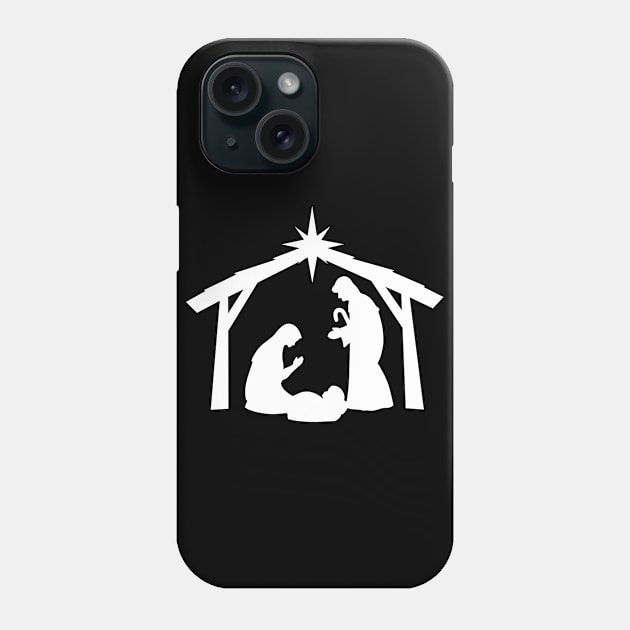 A White Christmas Nativity Scene Phone Case by Lady Lilac