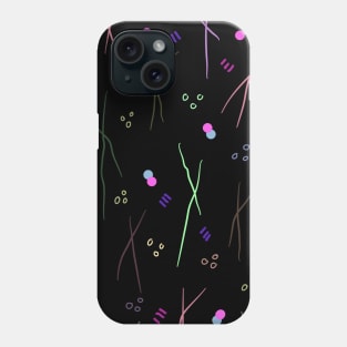 Fun lines and circles with painted dots Phone Case