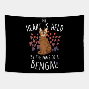 Bengal Cat Heart Tapestry