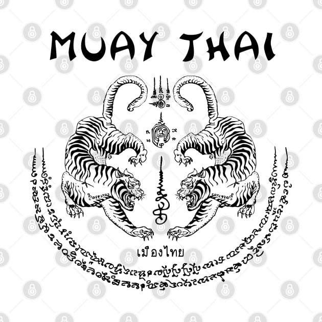 Muay Thai Tiger Sak Yant Tattoo Kickboxing Thailand by VintCam