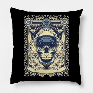 Floral Zombie Skull Pillow