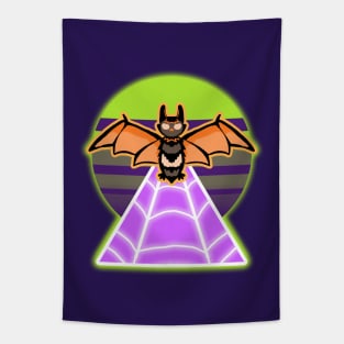 Rad Synth Halloween Bat Tapestry