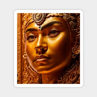 Golden face of the holy youth Buddha Magnet