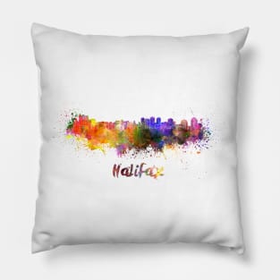 Halifax skyline in watercolor Pillow