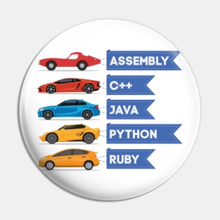 C++ Java Python Ruby Language Car Comparison Pin