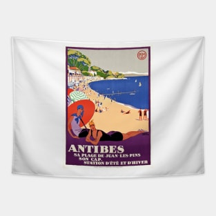 Antibes (Cote d'Azur), France - Vintage Travel Poster Design Tapestry