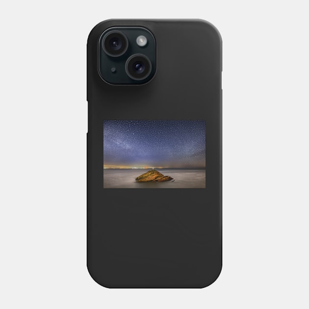 Mumbles Lighthouse at Night Phone Case by dasantillo