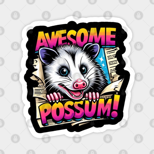 Joyful Opossum Magnet by BukovskyART