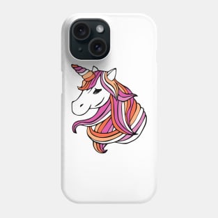 Lesbian Flag Unicorn Phone Case