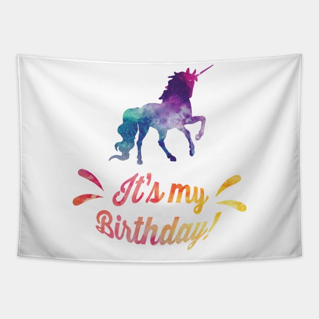 Cute Unicorn Birthday Party Outfit Adult Kids Gift Tapestry by Freid