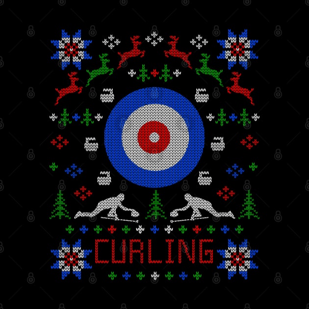 Curling Ugly Christmas Sweater Party Design by TeeCreations