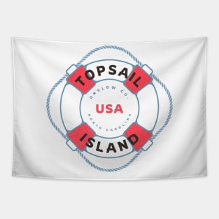 Topsail Island, NC Summertime Vacation Life Preserver Tapestry