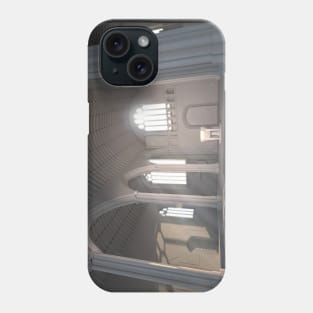 3D atmospheric artist impression of light filled church Phone Case