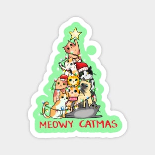 Meowy Catmas - Funny Christmas Cat Magnet