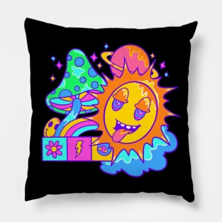 Sun Morning Vibes Mushroom Pillow