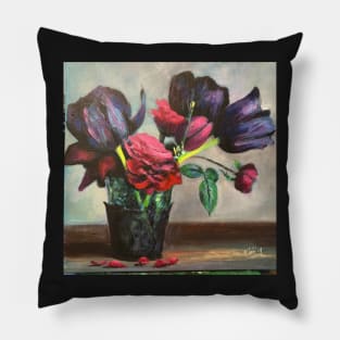 Dark Desire Floral Bouquet Pillow