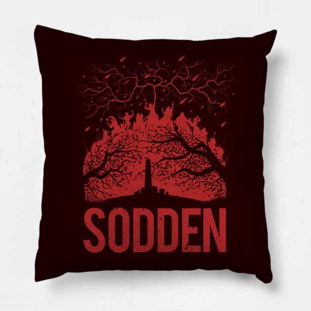 Sodden Hill - title silhouette Pillow by Mandos92