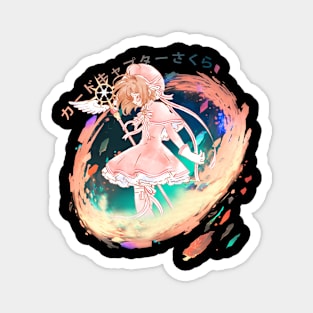 Graphic Art Sakura Beautiful Girl Japanese Manga Magnet