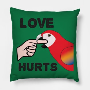 Love Hurts - Scarlet Macaw Parrot Pillow