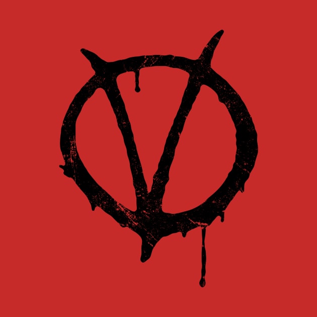 V for Vendetta Symbol Vintage by Coccomedian