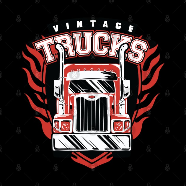 Vintage trucks art, best truck lovers gift by AbirAbd