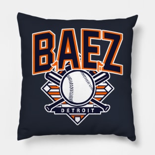 Baez Retro Detroit Baseball Pillow