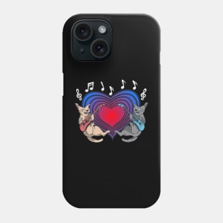 The Rockin' Feline Duo - Cats Logo Design Phone Case