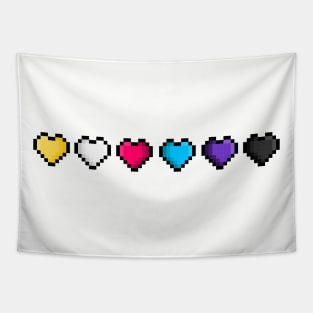 Pride Pixel Hearts Tapestry