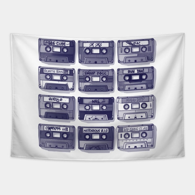 90s Rap Mixtapes Tapestry by apsi