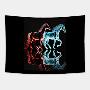 Fire and Ice Horses Too Tapestry