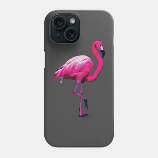 Pink Flamingo on Grey Phone Case