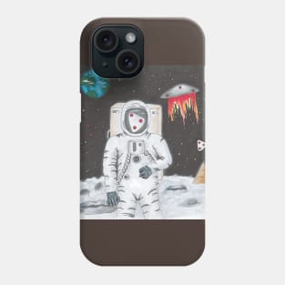 Spaceman with a vision of Ufos Phone Case