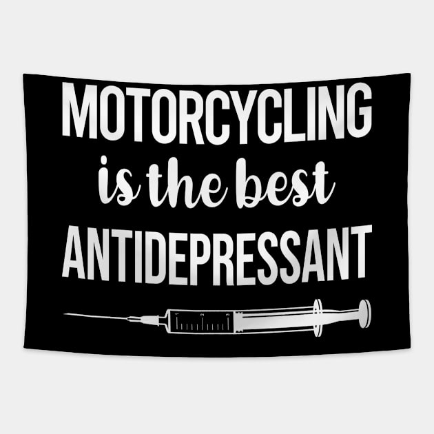 Antidepressant Motorcycling Motorcycle Motorbike Motorbiker Biker Tapestry by relativeshrimp