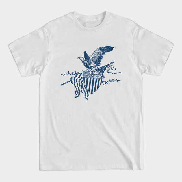 Disover Flying American Eagle Holding Shield Flag Olive Branch - America - T-Shirt